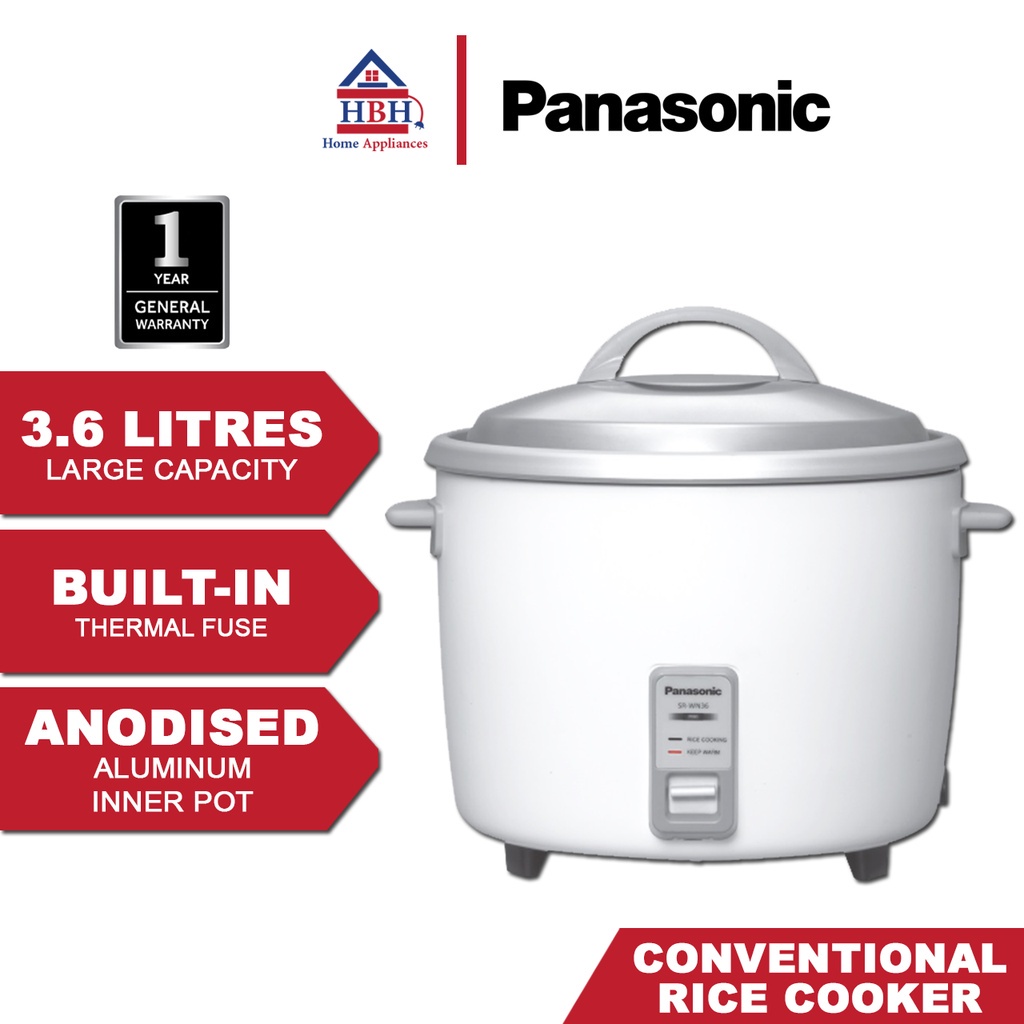 Panasonic SRWN36 3.6L 1200W Conventional Rice Cooker with Built in