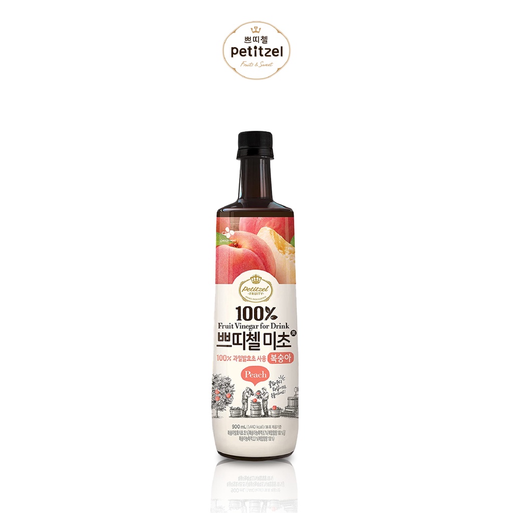 (Korea Import) CJ Petitzel Vinegar Drink Peach 900ml 100 Nutrients