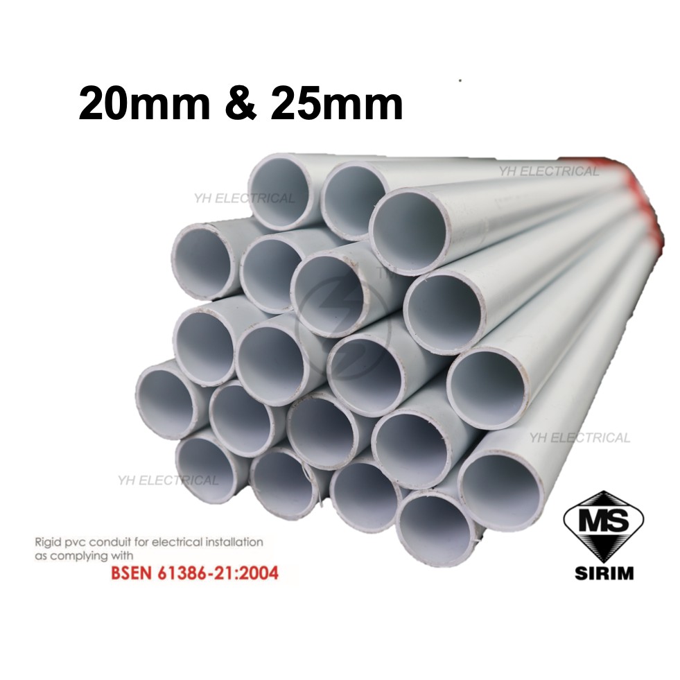 4.5Feet 20mm 3/4" / 25mm 1" inch PVC Electrical Conduit Pipe / Paip Electrik Sirim /Pipe Wiring