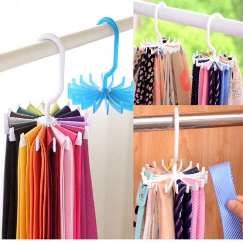 360°Rotating Multi-functional Hanger Rack 20-claw Silk Scarf Tie ...