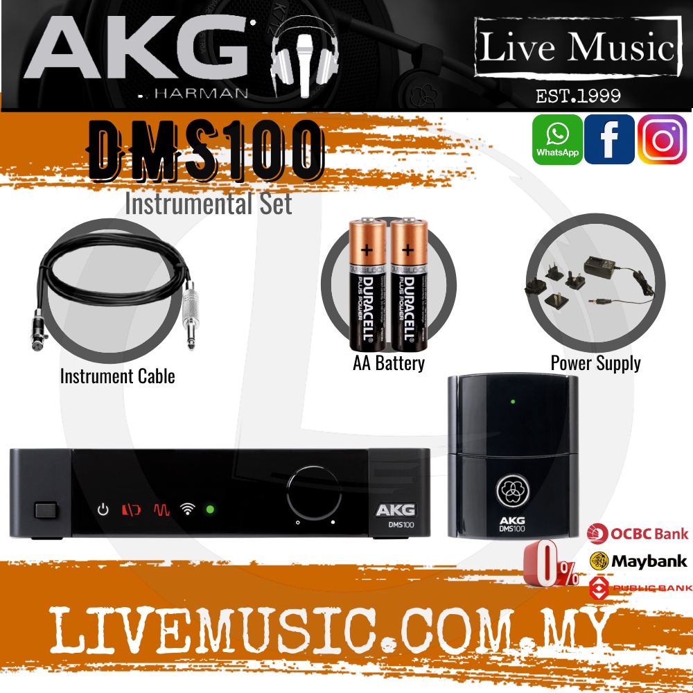AKG DMS100 Digital Bodypack Wireless Instrument Set System (DMS100/DMS
