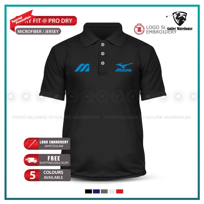 Microfiber Polo T Shirt Sulam Mizuno Golf Design Popular Sporting