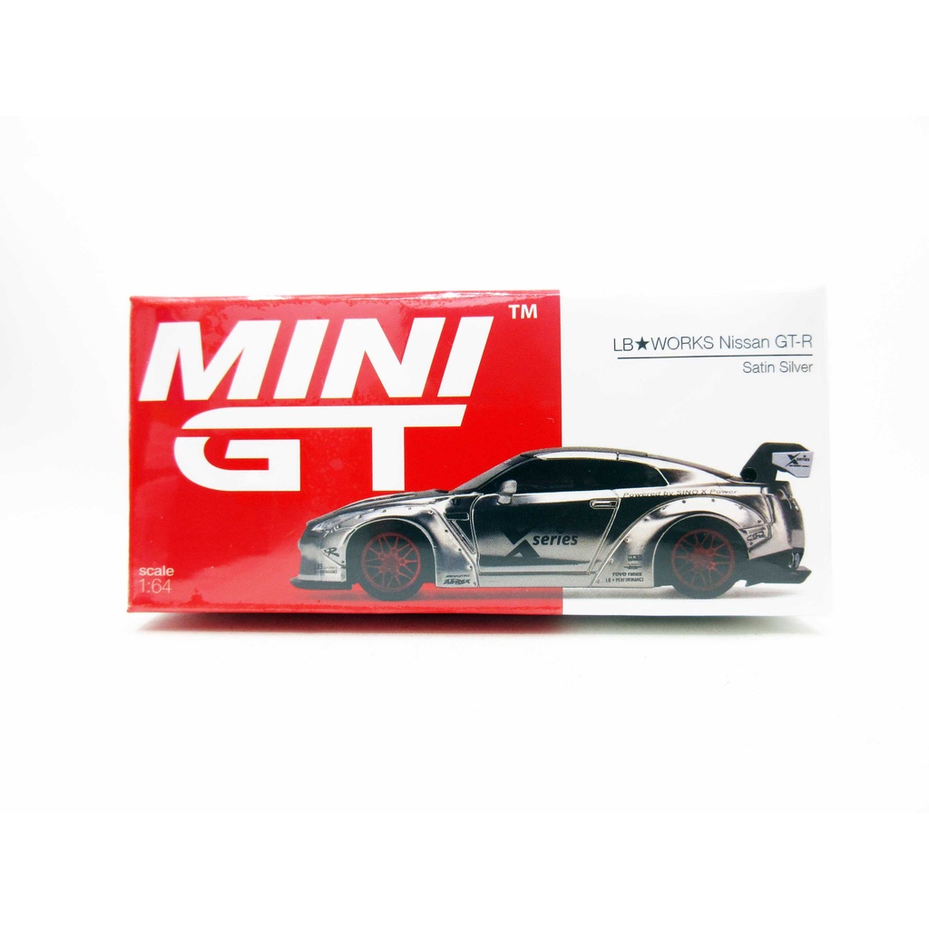 Mini GT LB Works Nissan GT R Satin Silver Sinopec Hong Kong Exclusive