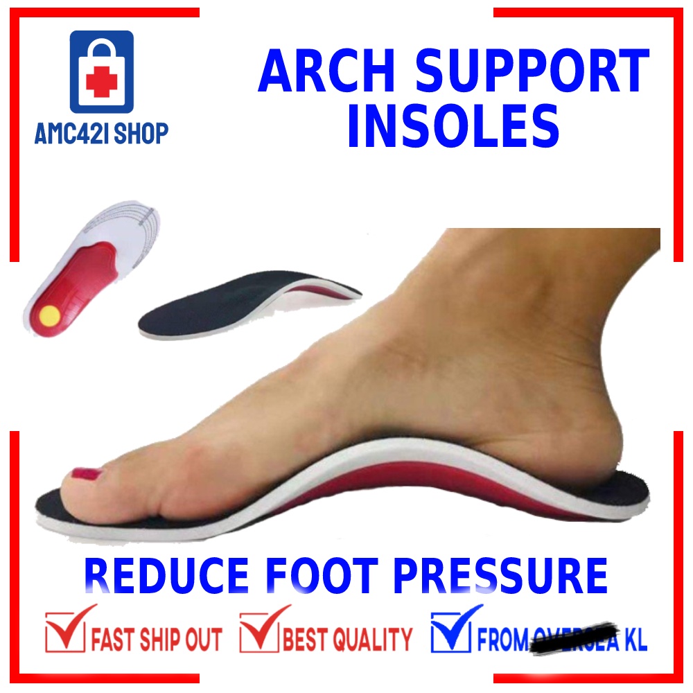 AMC High Arch Insole Support Cushion Shoe Orthotic Insoles for Flat ...