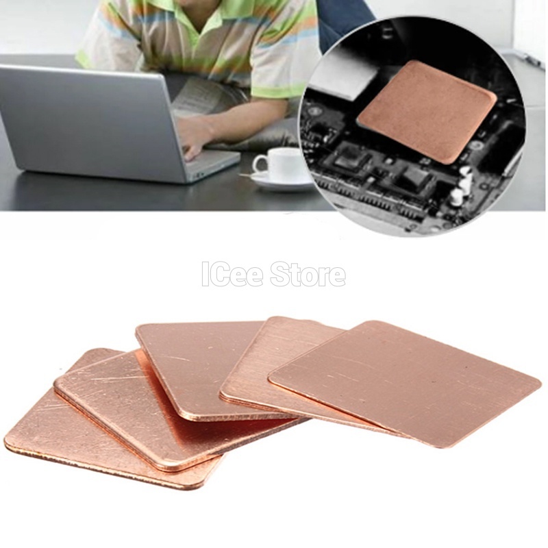 10Pcs 15x15mm Laptop Copper Sheet Plate Strip Shim Thermal Pad Heatsink ...