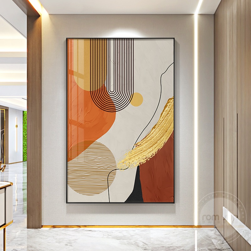 Modern Colorful Geometric Canvas Painting Minimalist Abstract Wall Art ...