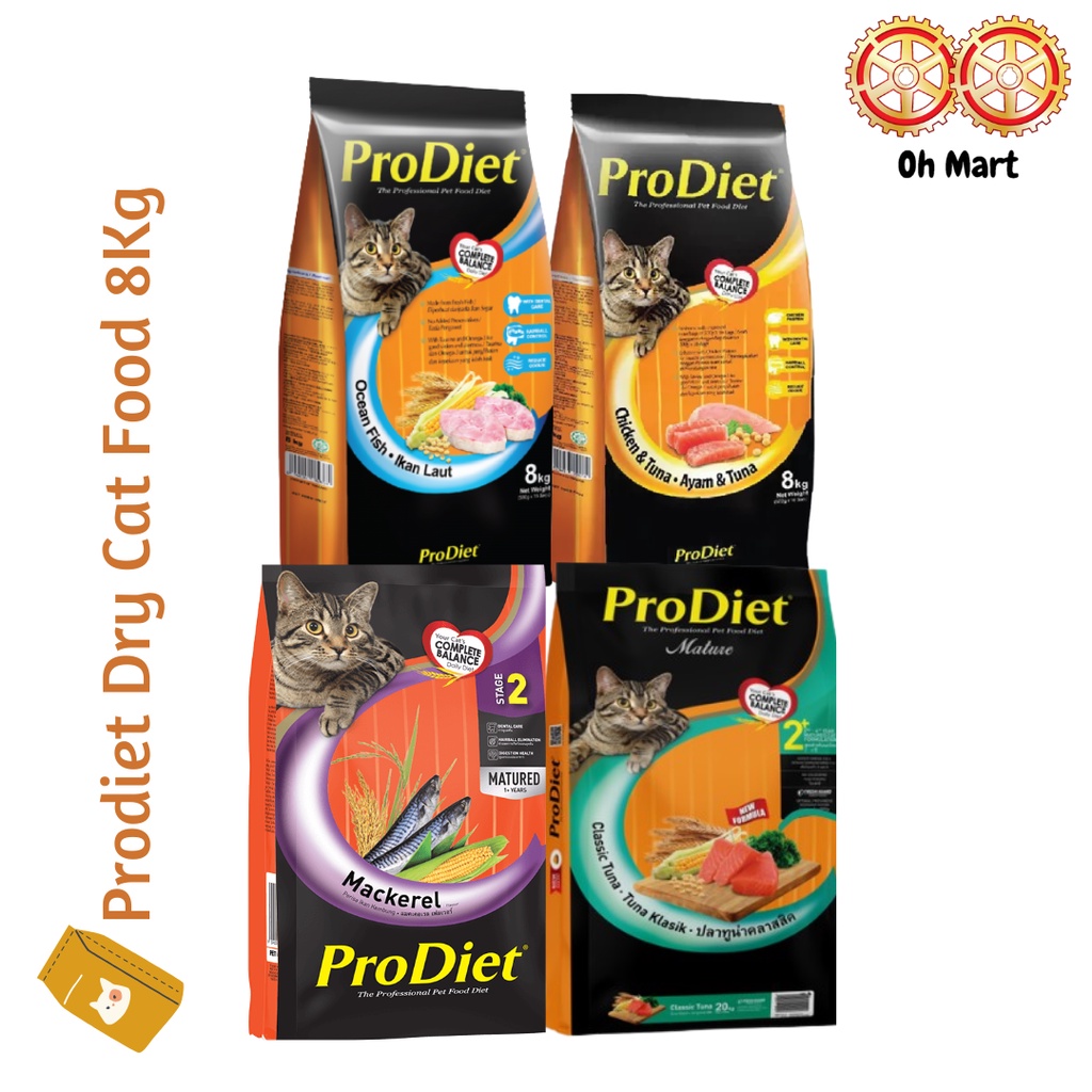 ProDiet Dry Cat Food 8 kg Classic Tuna/Ocean Fish/Tuna & Chicken