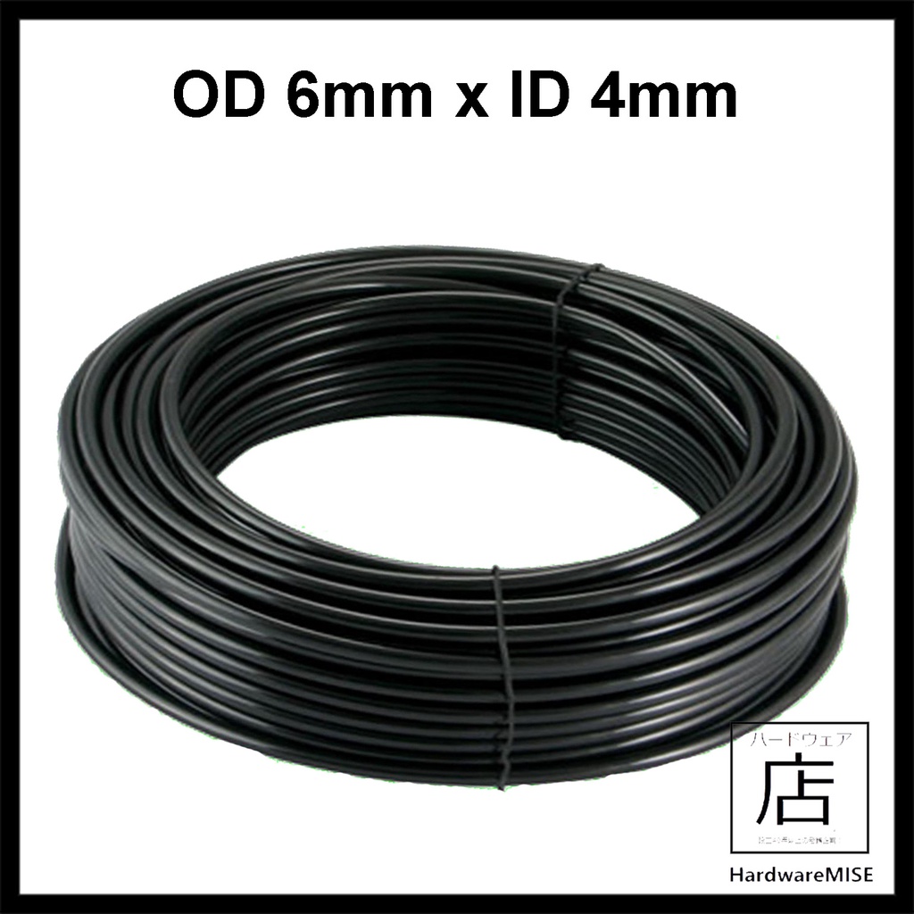 Nylon Tube 6mm x 4mm High Pressure Black Nylon Tubing Pneumatic Air Hose Malaysia Supplier