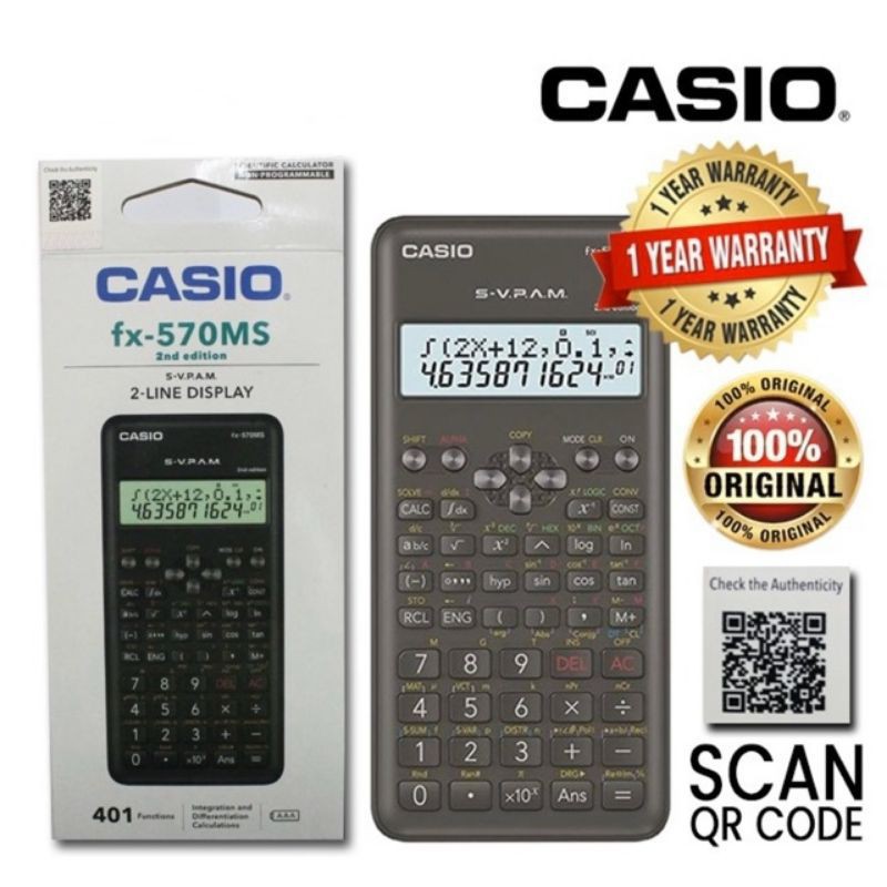 Casio Scientific Calculator FX-570MS 2nd Edition (1 Year Warranty ...