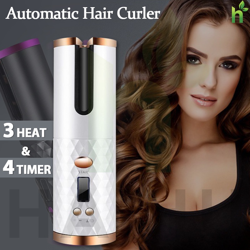 💕Stok siap💕Pengeriting rambut automatik Curling alat rambut besi tanpa ...