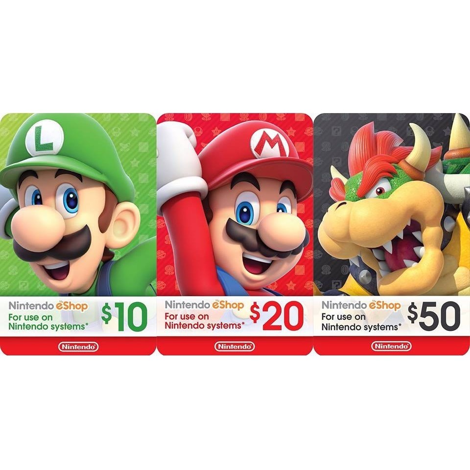Physical Nintendo eShop $50 Card - Bowser 