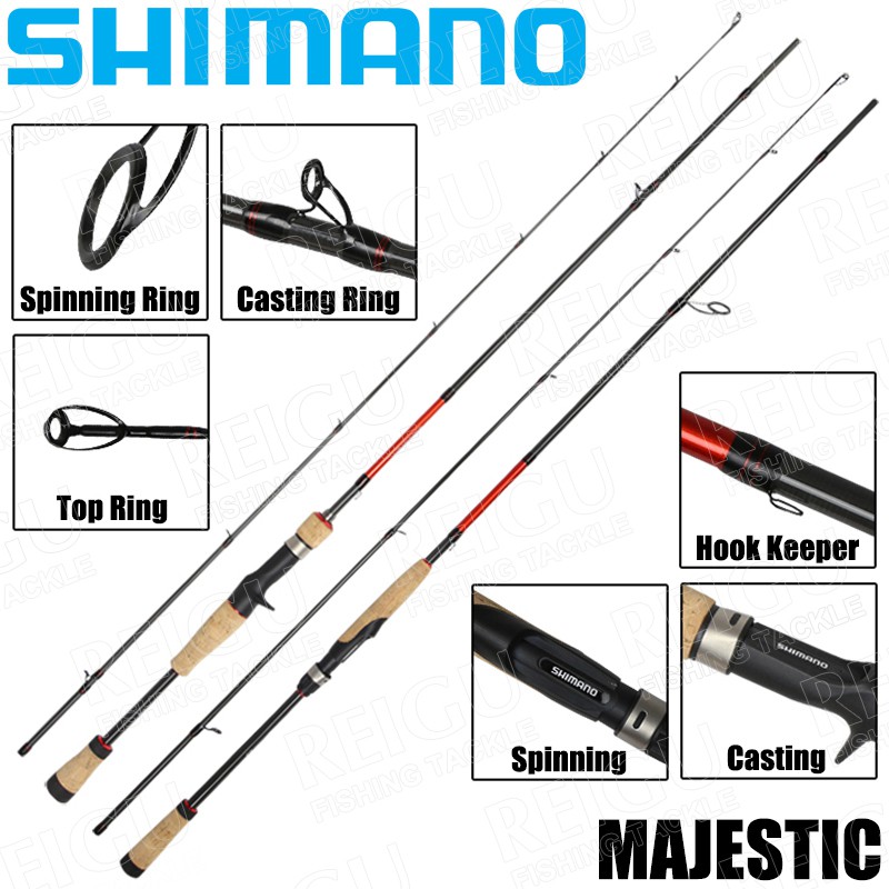 JAPAN SHIMANO MAJESTIC Lure Rod Spinning/Casting High Quality Carbon  Fishing Rod Power L/ML/M/MH Action Fast/Medium