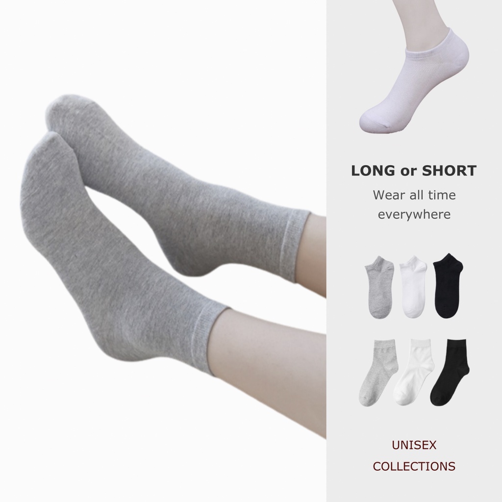 🇲🇾Ready Stock] Unisex Men Women Stocking Socks Sport Student Cotton Short  Long Thin Low High Gauge Long Short | Shopee Malaysia