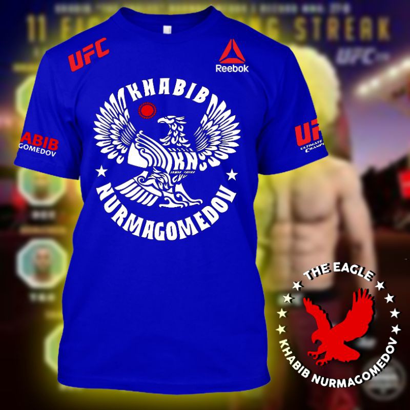 Super Premium The Eagle UFC Khabib Nurmagomedov Mens Reebok Big Size Casual Short Sleeve Trending Graphic Tees