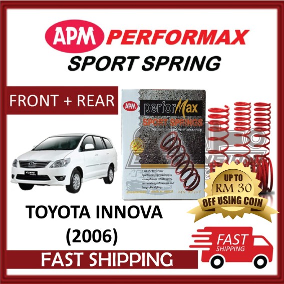 APM PERFORMAX TOYOTA INNOVA (2006) LOWERED COIL SPORT SPRING | Shopee ...