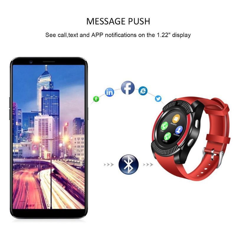 V8 Smart Touch Screen Watch Camera Jam Tangan Bluetooth SmartWatch Phone Watch Sports Fitness Waterproof Phone Feature Shopee Malaysia