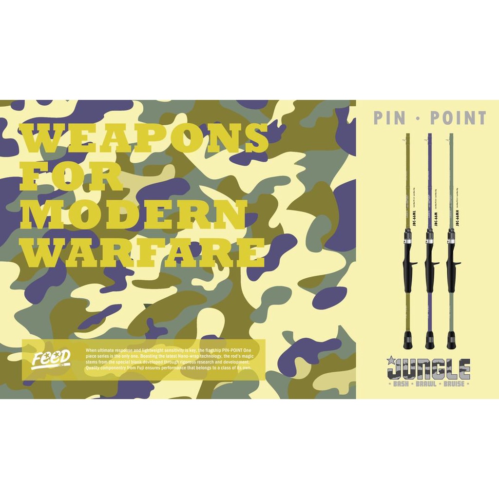 Canne Baitcast Feed Jungle Pin Point JBC-66 ML – 1.80m – 15g Max – P.E. 1.5