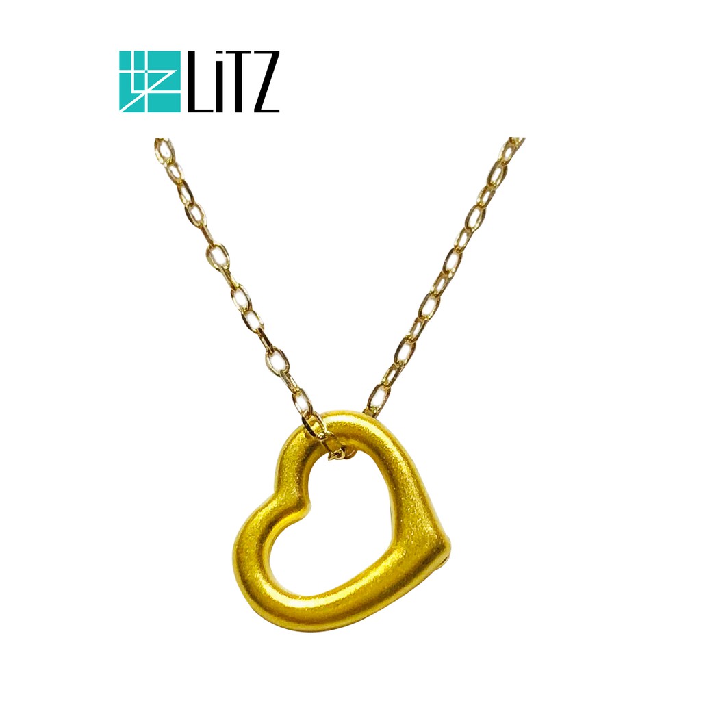 [SPECIAL] LITZ 999 (24K) Gold Love Pendant with 14K Gold Plated 925 ...