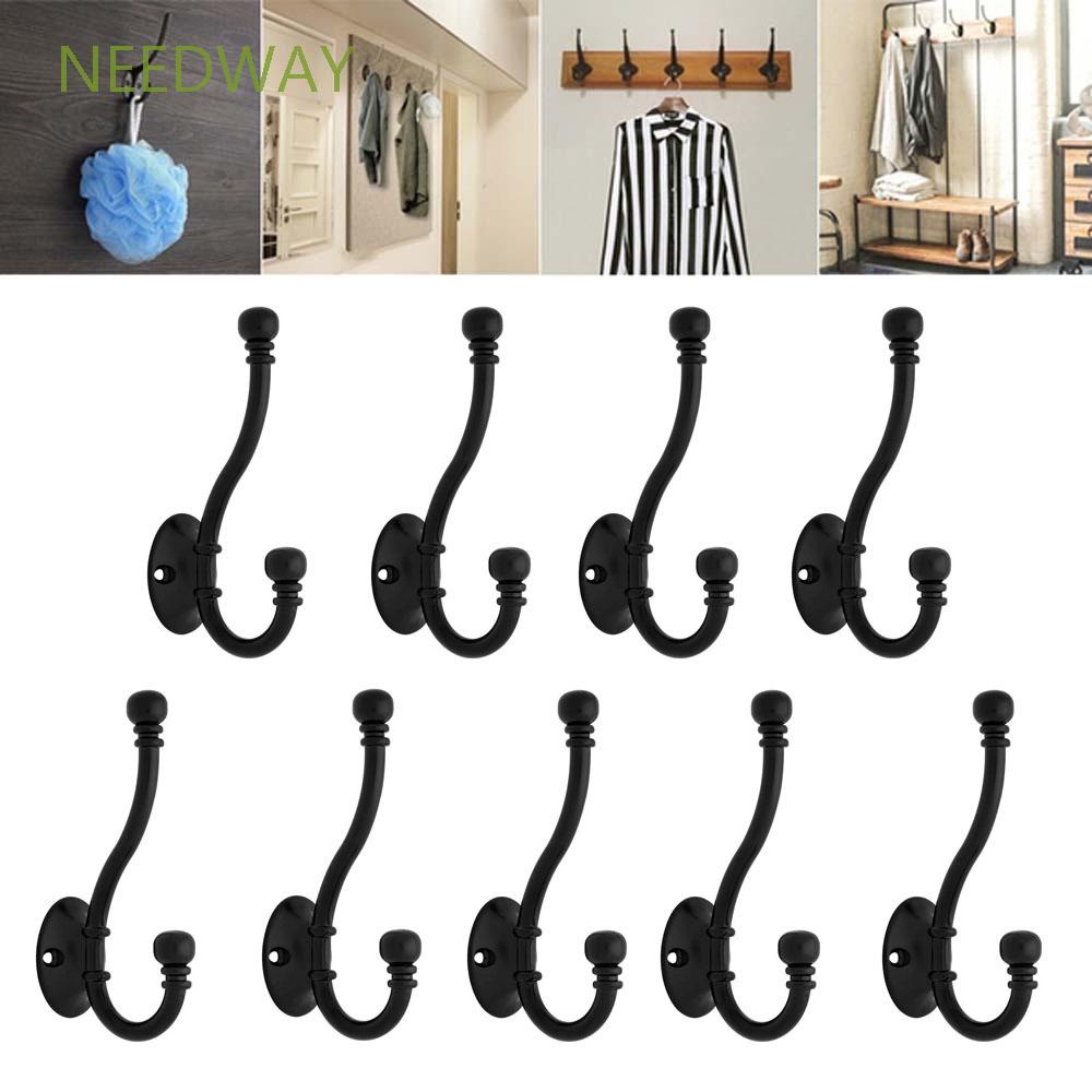 Needway 1pc Coat Rack Rustproof Wall Hook Cloth Hook Bronze Metal 