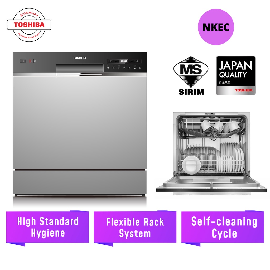 Toshiba Table Top Dishwasher 8 Sets DW08T1(S)MY Mesin Cuci Shopee Malaysia