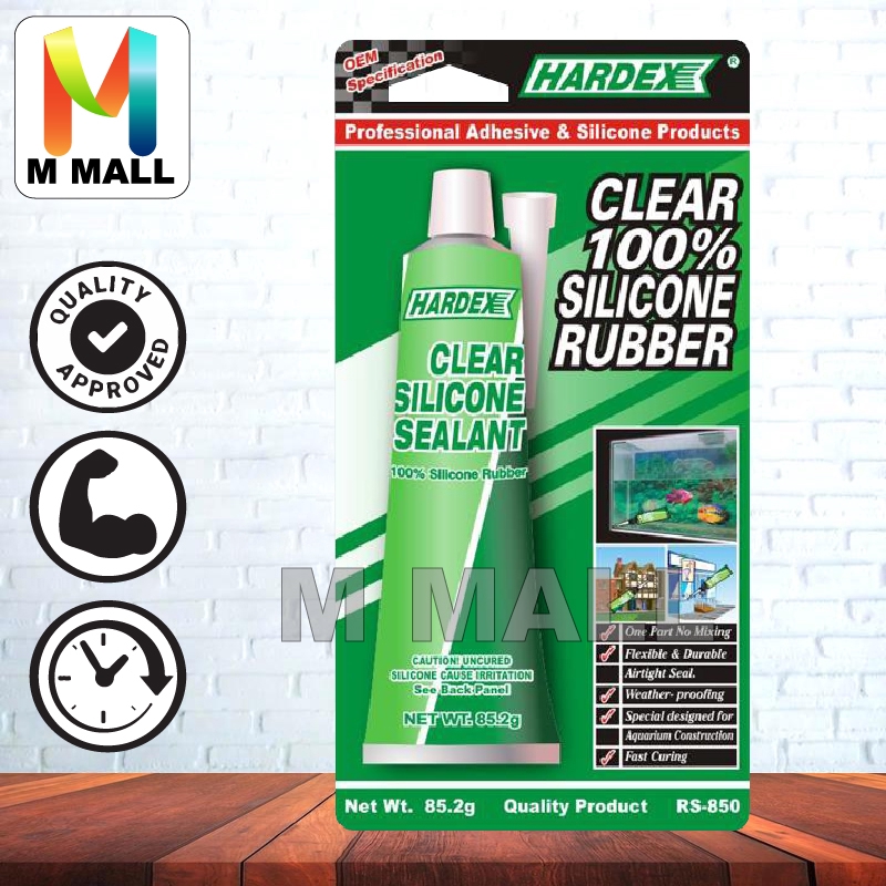 HARDEX RS850 CLEAR SILICONE SEALANT 100 RUBBER ADHESIVE GLUE Shopee