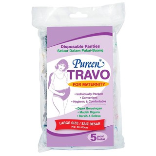 Pureen Travo Disposable Maternity Panties or Underwear (Men/ Ladies/  Maternity Free Size or Size L or Size XL) 5 pcs