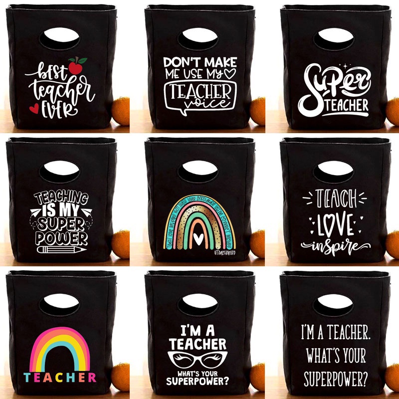The Best Teacher Lunch Bag Teacher's Day Gift Portable Lunch Box Bag