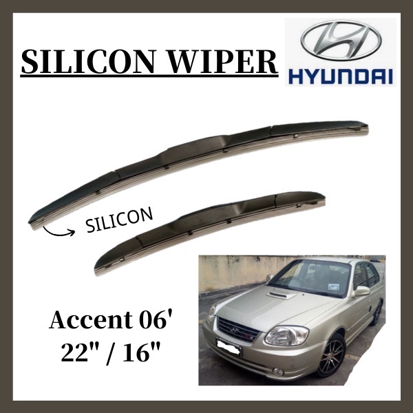 HYUNDAI ACCENT 06' Original silicone Wiper Blade (1SET) Shopee Malaysia