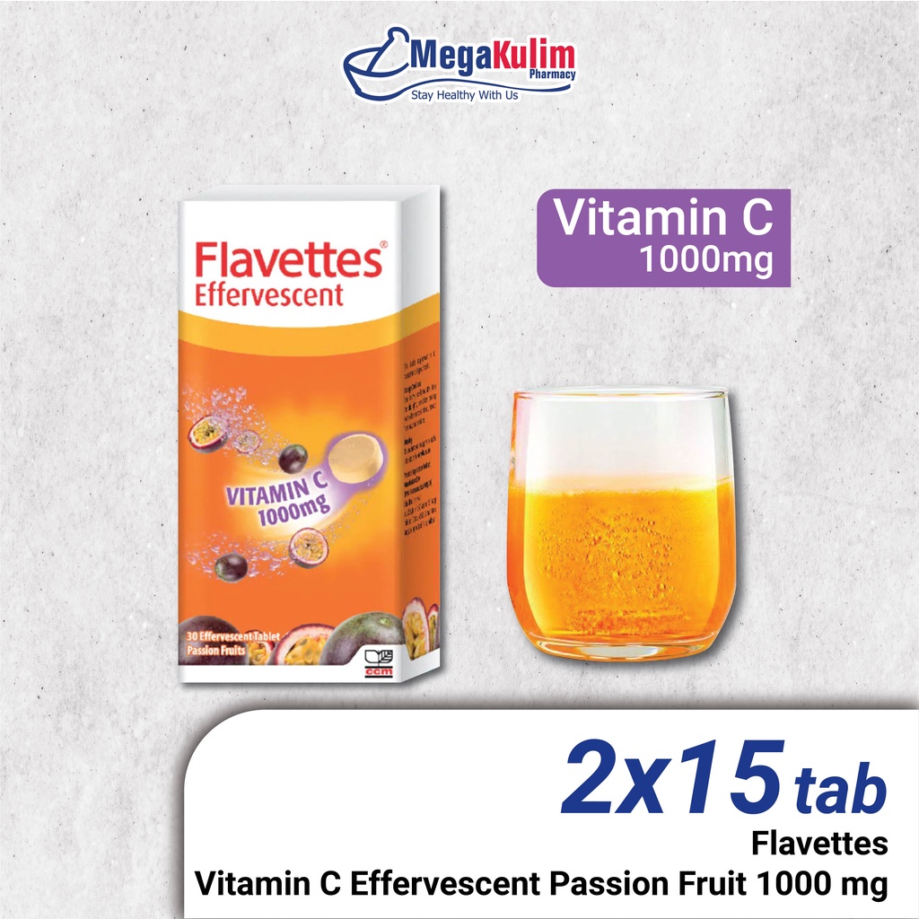 Flavettes Effervescent Glow Vitamin C 1000mg Orange Flavoured