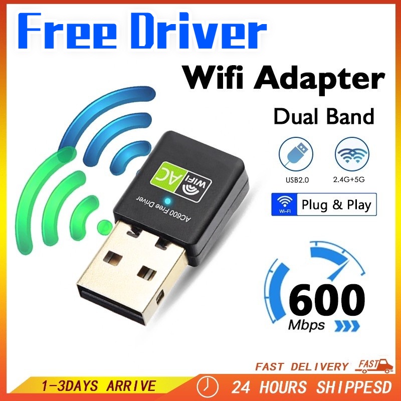 Mini USB WiFi Adapter 150/ 600Mbps Dual Band 2.4GHz/5GHz 802.11ac Dongle  Wireless Network Card for Windows Mac Desktop Laptop