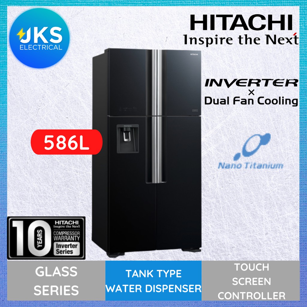 HITACHI 586L RW720P7M Fridge 4 Doors / Multi Doors INVERTER Glass Door