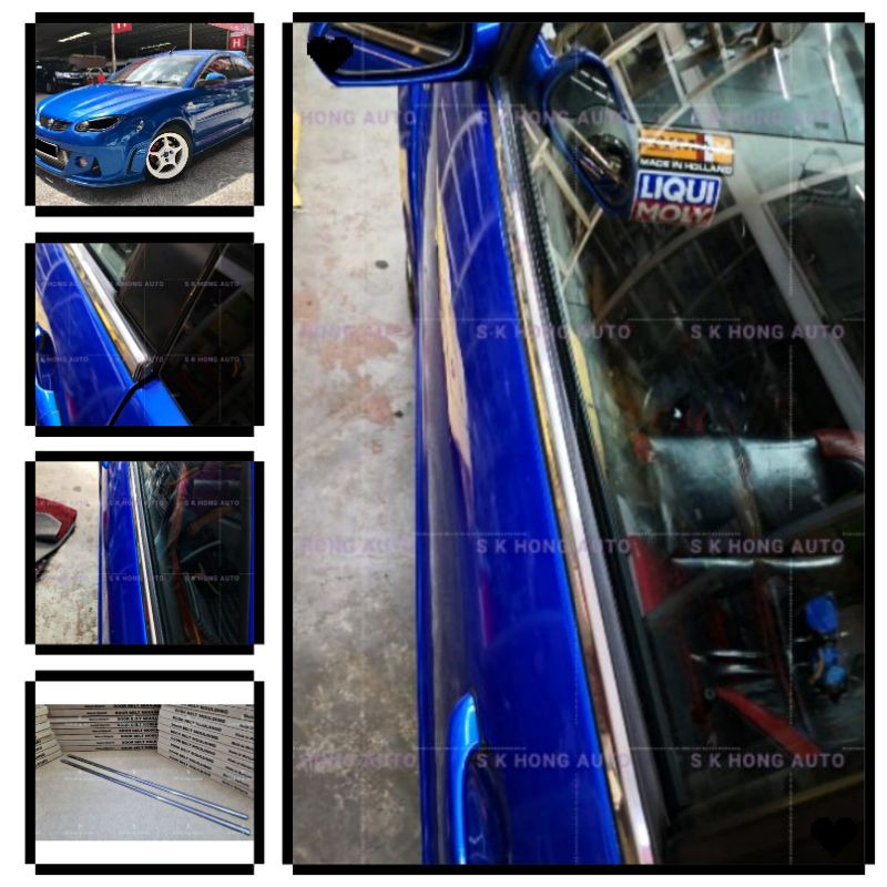 Satria neo Door moulding chrome cover / satria neo window trim moulding ...