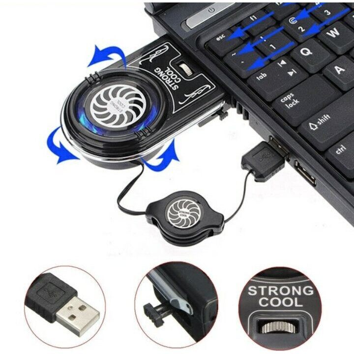 NOTEBOOK IDEA COOLING EXHAUST FAN EXTRACT HOT AIR FROM LAPTOP NOTEBOOK ...