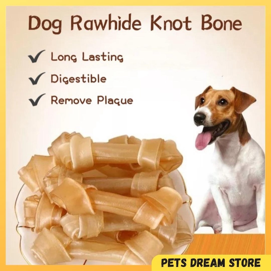 Dog Rawhide Knotted Bone dog dental chew 2