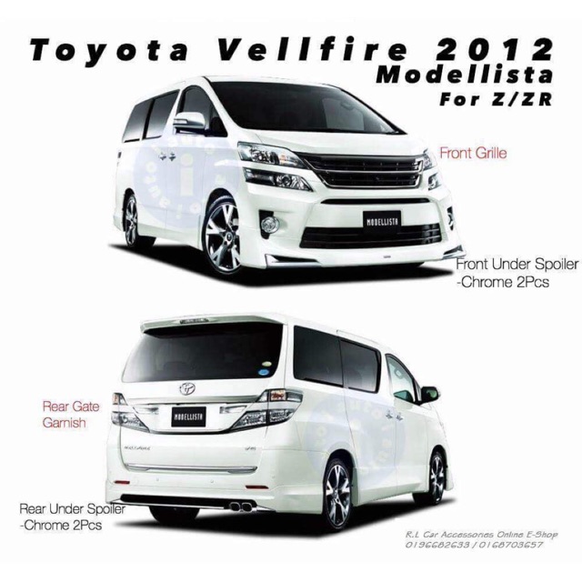 Toyota Vellfire Anh Modellista Modelista Bodykit Body Kit Front Rear Skirt Lip Side Door