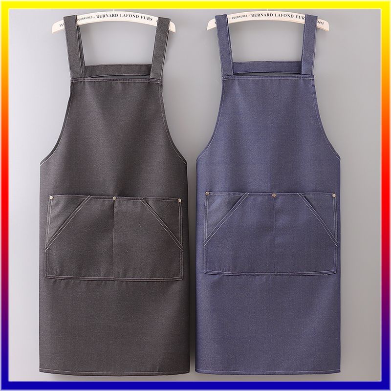 Black Blue Denim Apron Work Clothes Apron Thick Wear-resistant Denim ...