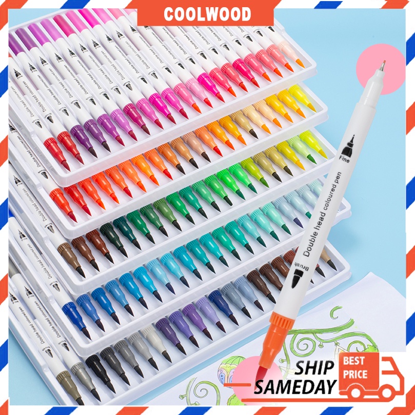 6/12/24/36 Colors Dual Head Art Markers Fine Tip Soft Brush Marker