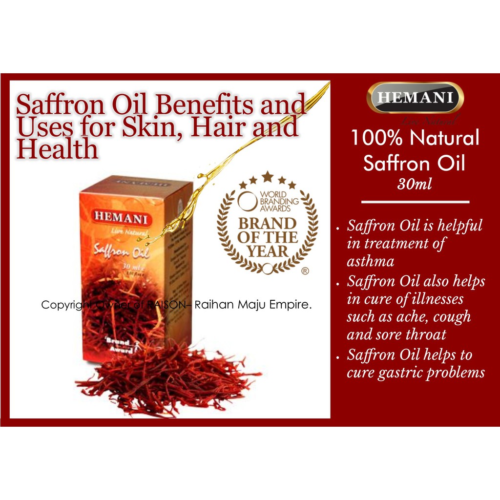 Hemani 100 Natural Saffron Oil 30ml Shopee Malaysia