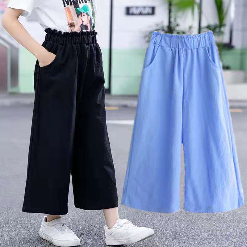 Seluar lebar kaki perempuan, Girls wide-leg pants, girls summer, thin ...