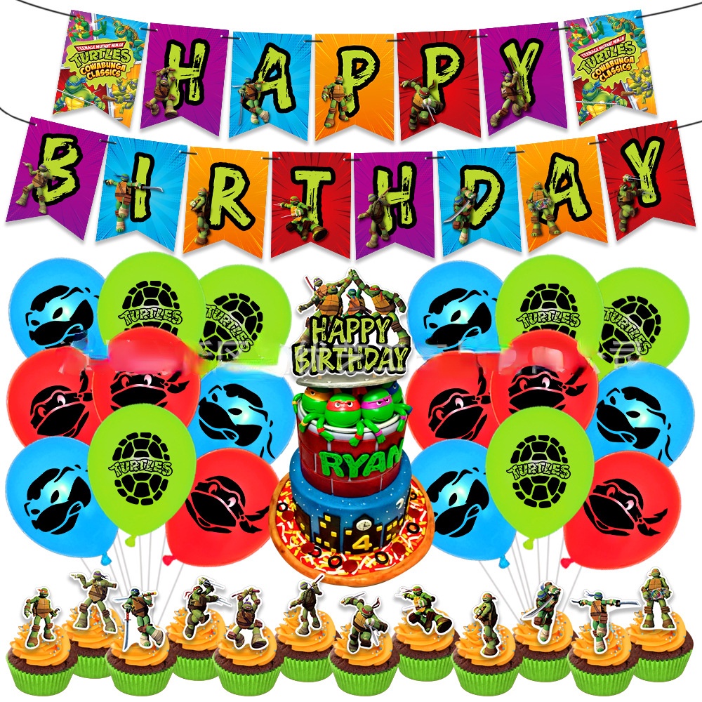 Softcloud 46Pcs Set Teenage Mutant Ninja Turtles Theme Birthday Party ...