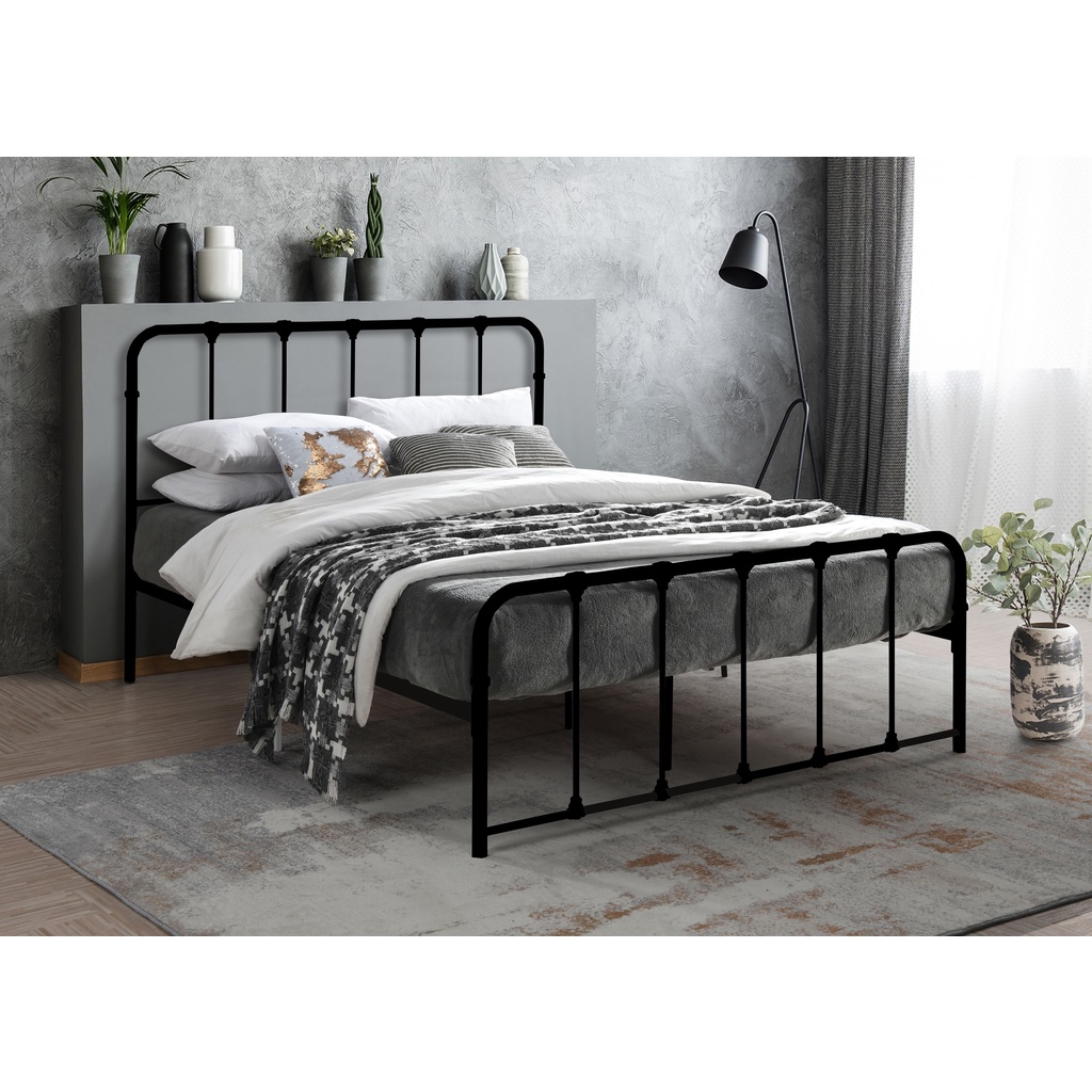 Katil Queen/Bed/Queen Bed Frame/Metal Bed/Katil Besi/Katil Putih/White ...