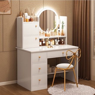 Vanity table deals with round mirror