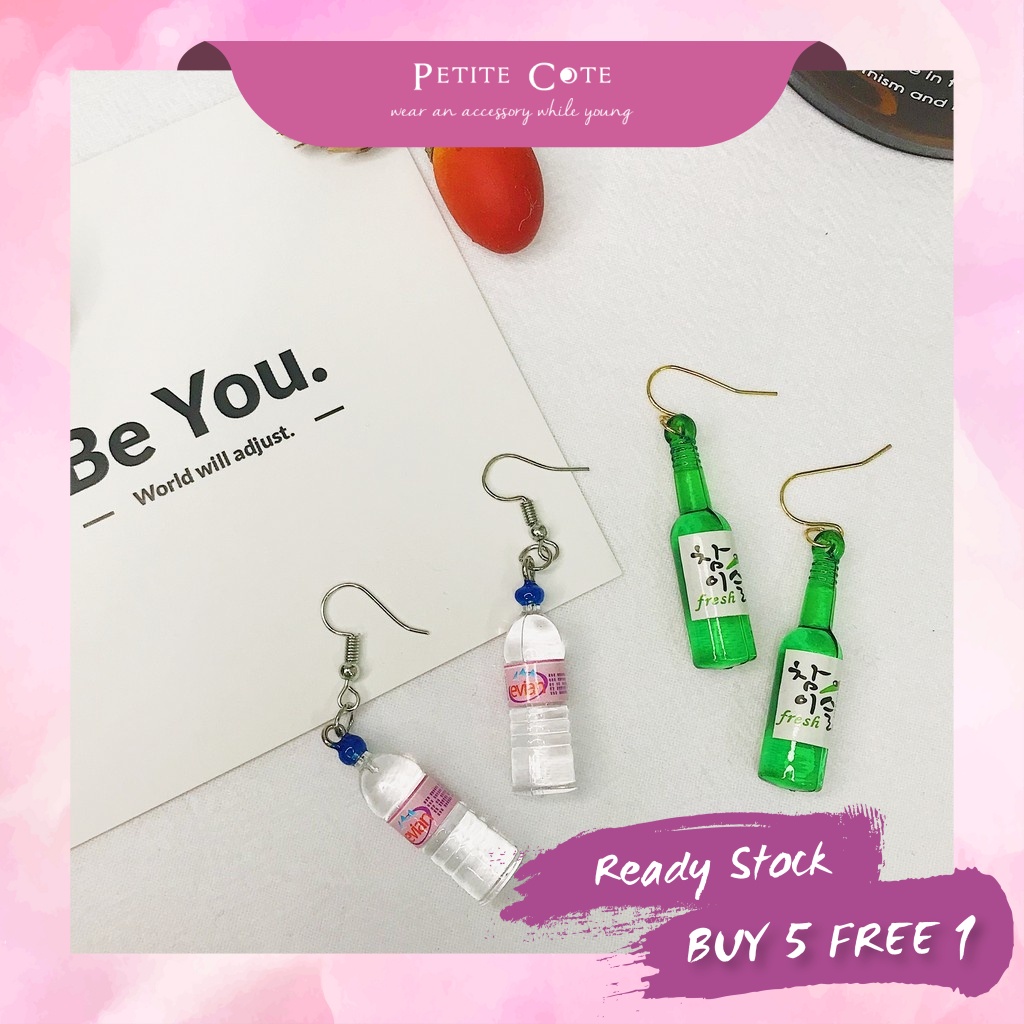 Evian bottle sale earrings