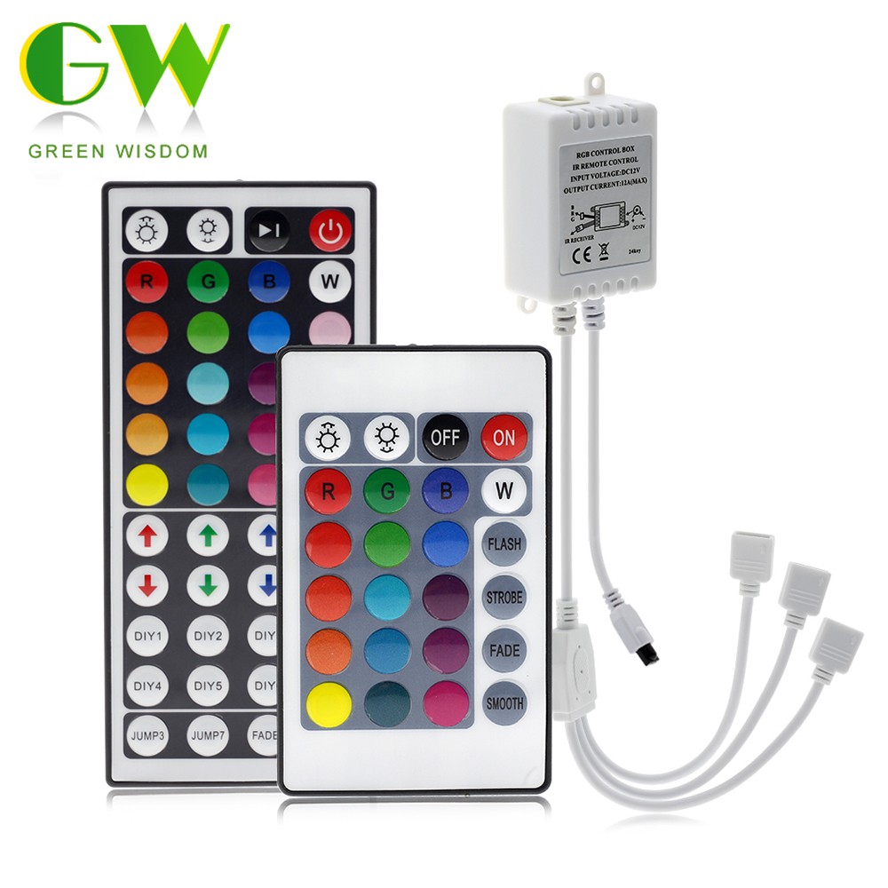 DC12V/24V RGB Bluetooth Music Smartphone APP 3 Key LED Light Controller, 20  Key IR Remote Control