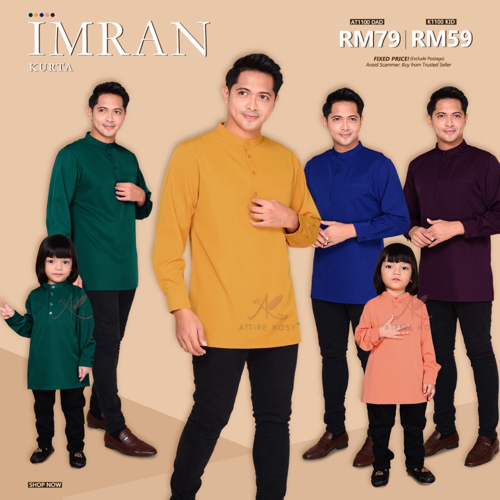 BAJU KURTA DEWASA RAYA CANTIK PLUS SIZE KOLAR CEKAK MUSANG [IMRAN KURTA ...