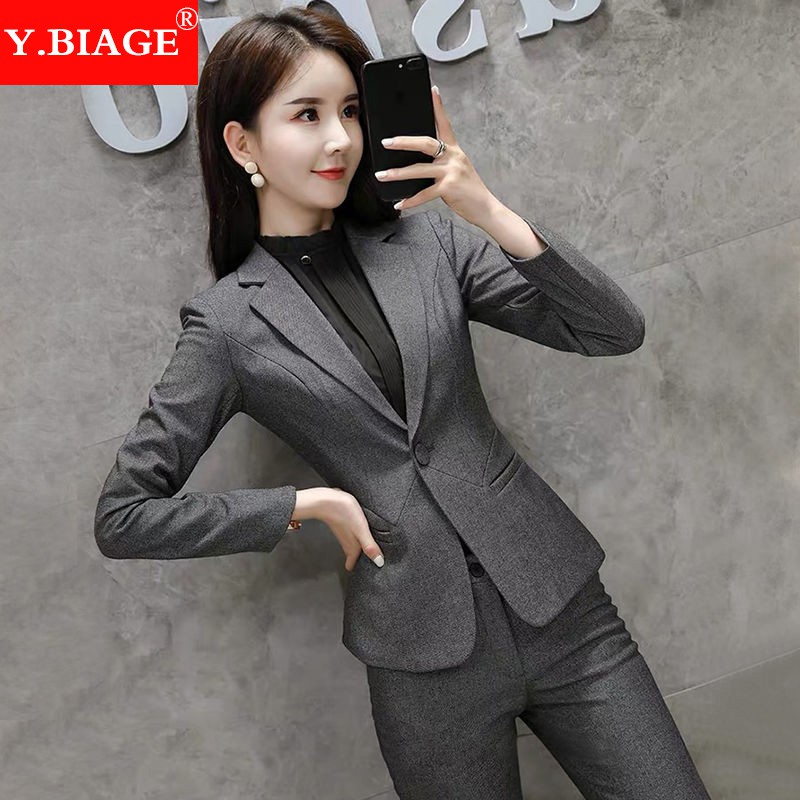 2020 New women's professional suit black long-sleeved blazer