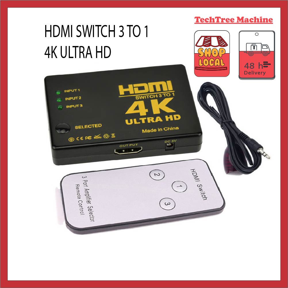 HDMI Switch HDMI 3in1out 4K/1080p HDMI Switch with remote control