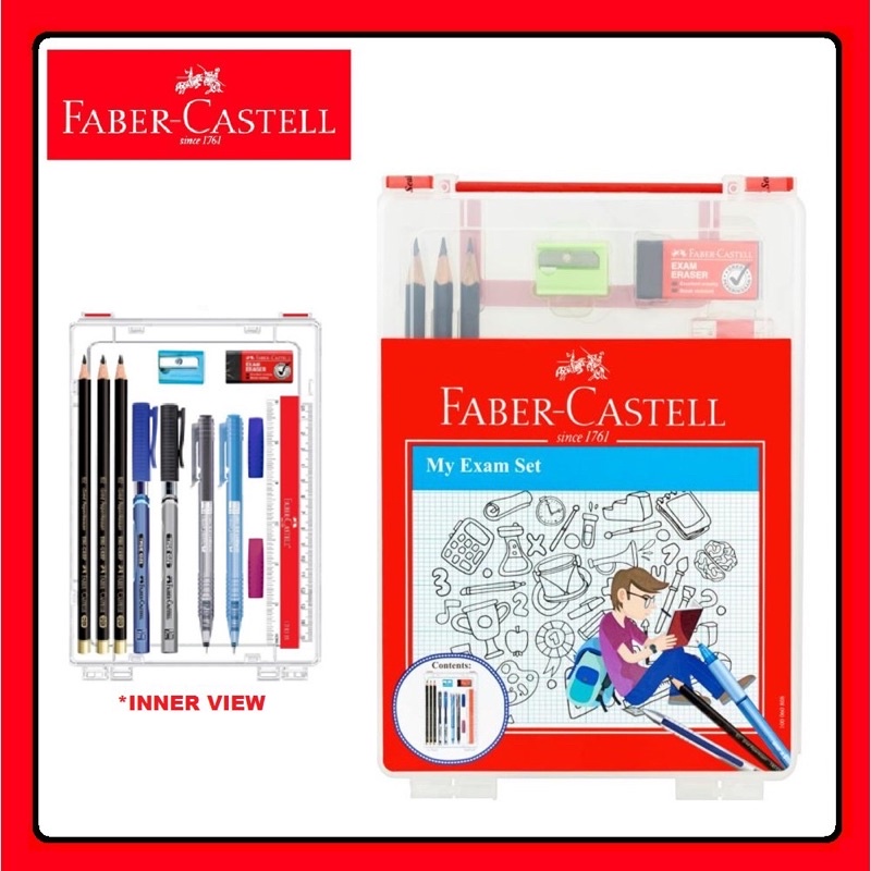Faber Castell My Exam Set 570825 Gift Set 2B Pencils,True Gel Pens,Ball