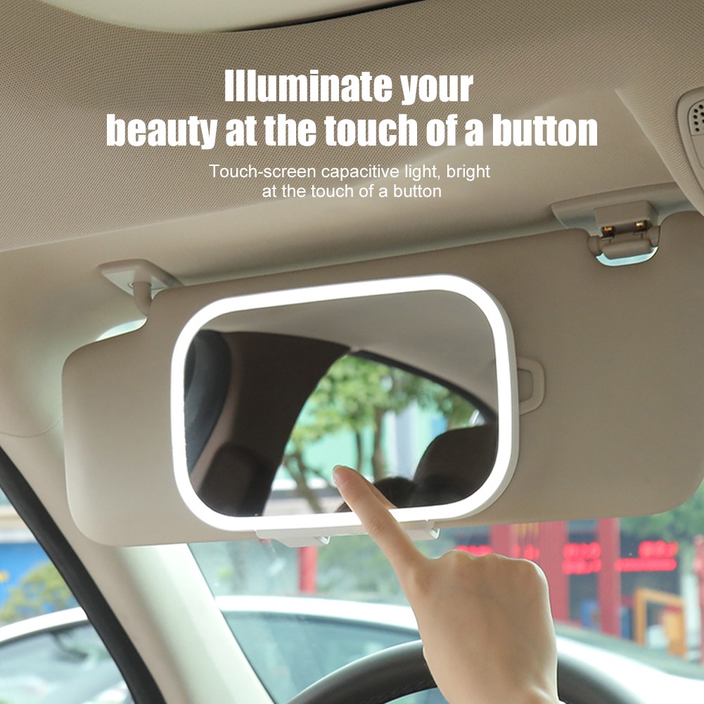 Universal LED Car Interior Mirror Vanity Mirror Mounted on Sun Visor