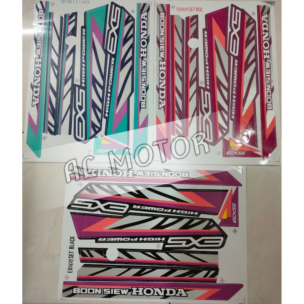 HONDA EX5 (2) BODY STICKER RED/BLUE/BLACK | Shopee Malaysia